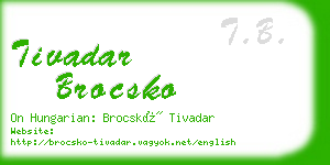 tivadar brocsko business card